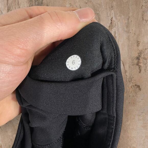 Lululemion Leggings Jet Black Reflective Logo Size 6 - Picture 5 of 5